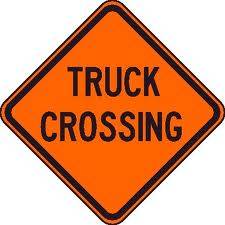 Truck Crossing Roll-up Sign -48x48"